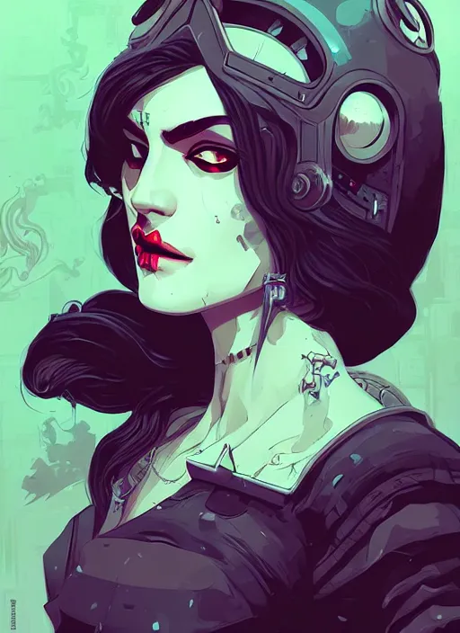 Prompt: portrait of beautifull goth maiden, cute face. warhammer, cyberpunk, artstation, art by petros afshar, tom whalen, laurie greasley and greg rutkowski and ilya kuvshinov