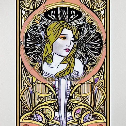 Prompt: graphic card in the style of art nouveau