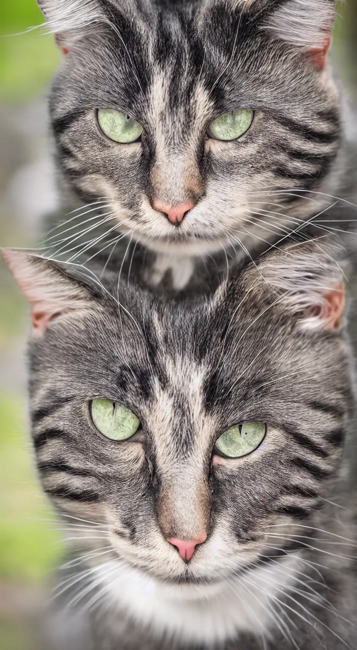 Image similar to cat with a wig, portait, highly detailed, outdoor photography