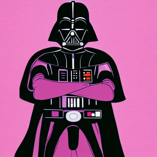 Prompt: darth vader in pink colors