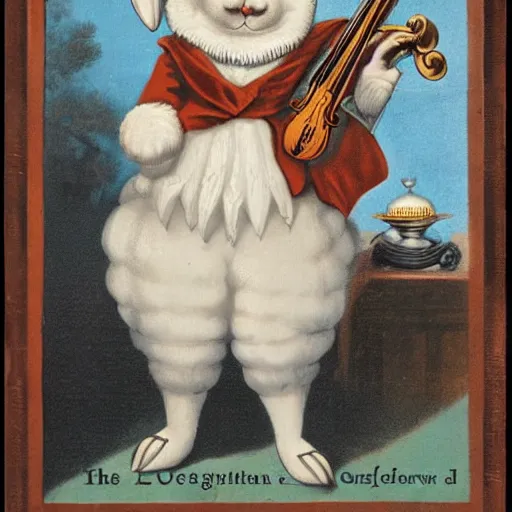 Image similar to an 1 8 0 0 s poster advertising beethoven as a rabbit