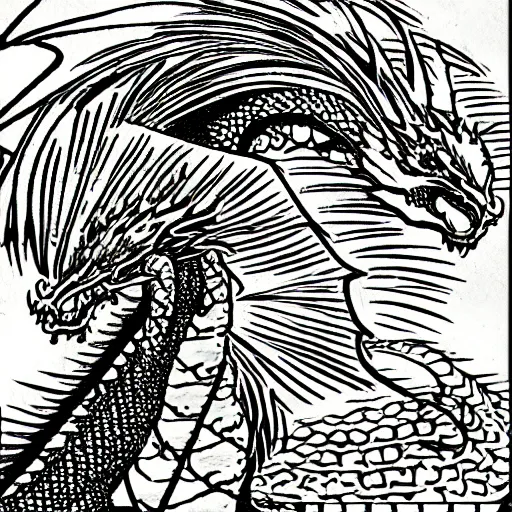 Image similar to “fire breathing dragon, manga style”