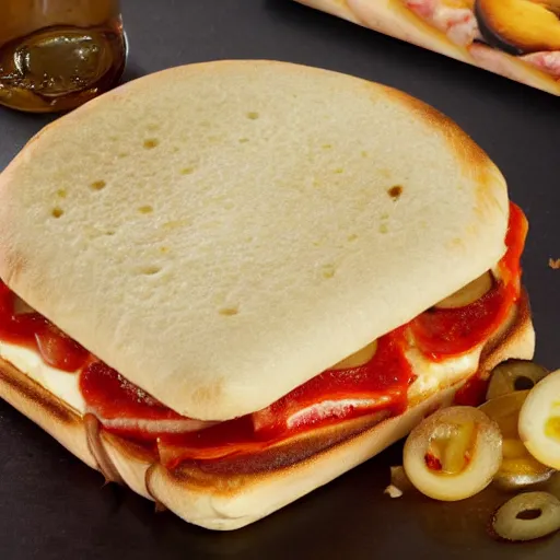 Prompt: a pizza sandwich