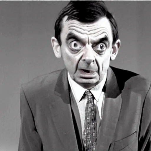 Prompt: A still of Mr Bean in Psycho