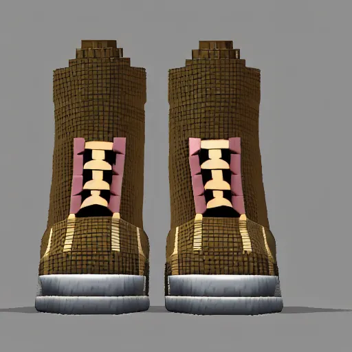 Image similar to balenciaga sneakers in minecraft