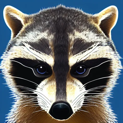 Image similar to “portrait of racoon in the style of metamask with laser eyes”