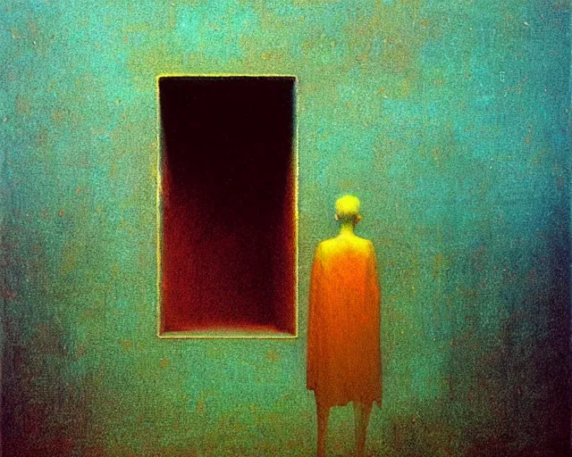 Prompt: by francis bacon, beksinski, mystical redscale photography evocative. the color out of space