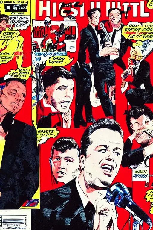 Prompt: Luis Miguel singing with a microphone in the style of 1960's Marvel comics, high resolution digital scan, intricate details, aesthetic