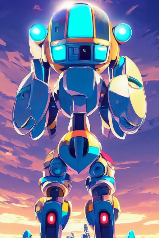 Image similar to metabots medabots medarotto medarot robot minimalist comics, behance hd by jesper ejsing, by rhads, makoto shinkai and lois van baarle, ilya kuvshinov, rossdraws global illumination ray tracing hdr radiating a glowing aura