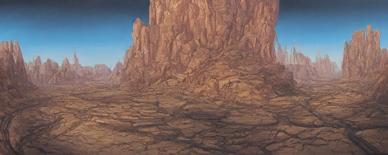 Prompt: A city on Mars, canyon, classic painting, award winning, highly detailed