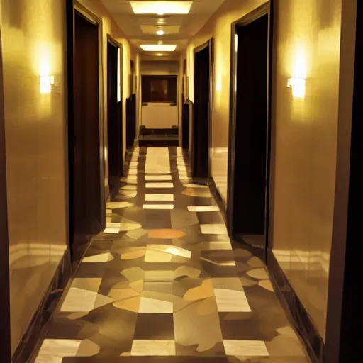 Prompt: the hotel hallway i dreamed about