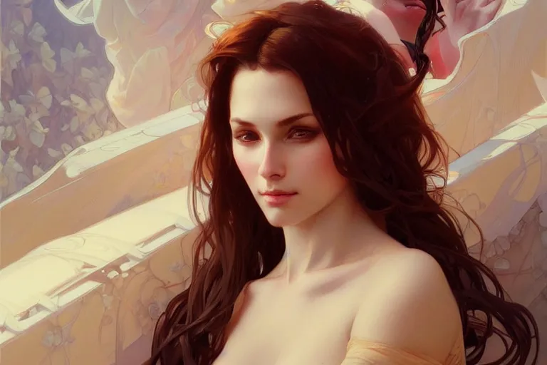 Image similar to Sensual beautiful perfect Polish woman, portrait, elegant, intricate, digital painting, artstation, concept art, smooth, sharp focus, illustration, art by artgerm and greg rutkowski and alphonse mucha