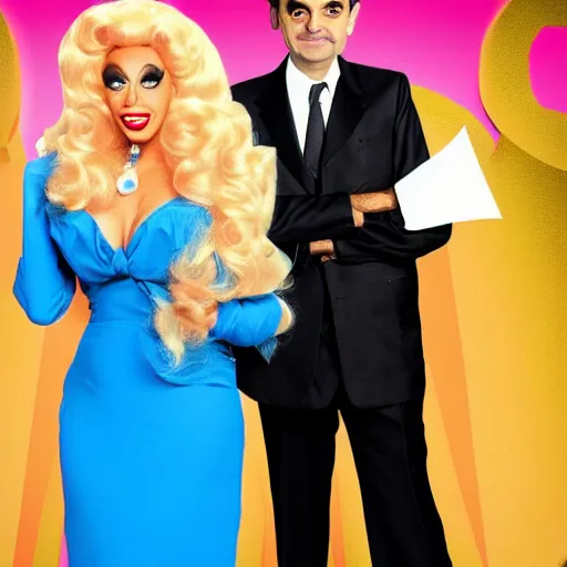 Image similar to Mr Bean at RuPaul's drag race