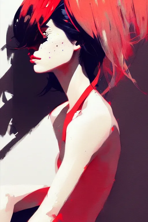 Image similar to a ultradetailed beautiful portrait panting of a stylish woman sitting on a chair, by conrad roset, greg rutkowski and makoto shinkai, trending on artstation