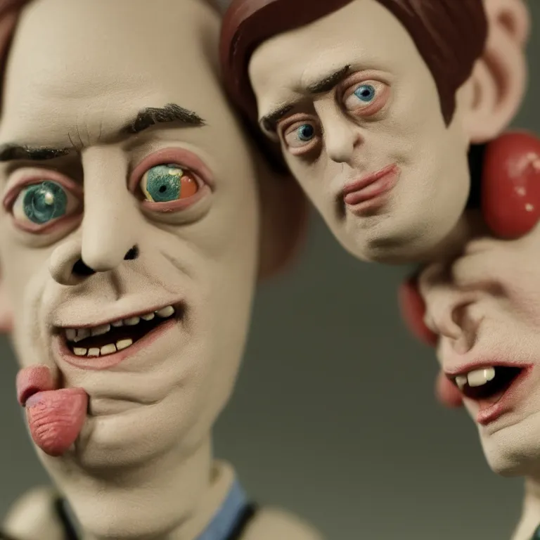 Prompt: a cinematic film still of a claymation stop motion film starring steve buscemi, portrait, shallow depth of field, 8 0 mm, f 1. 8