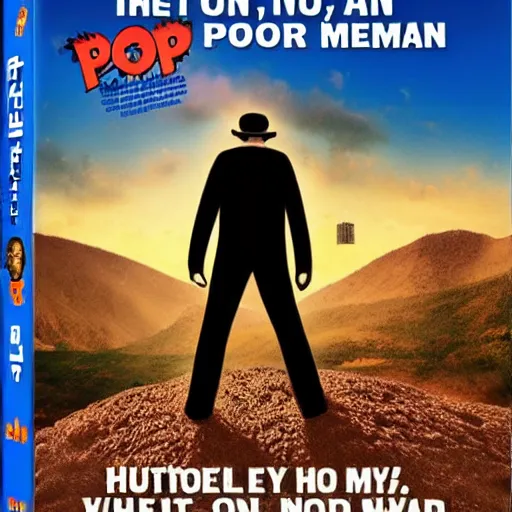 Prompt: Cover of the movie Poop Man, Blu-ray Disc
