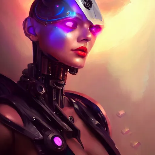 Image similar to a portrait of a beautiful cybernetic mistress of the dark, cyberpunk concept art by pete mohrbacher and wlop and artgerm and josan gonzales, digital art, highly detailed, intricate, sci-fi, sharp focus, Trending on Artstation HQ, deviantart, unreal engine 5, 4K UHD image