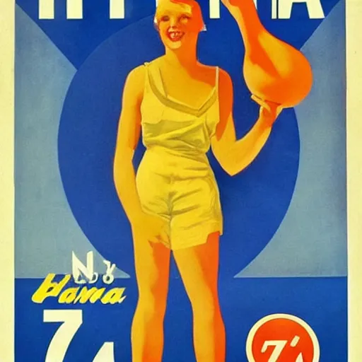 Prompt: fanta poster. 1930 Germany.