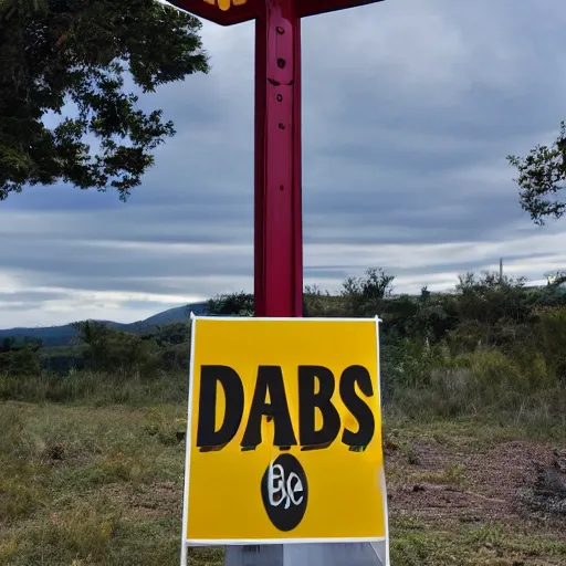 Image similar to a sign that says dababus