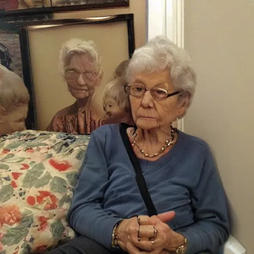 Image similar to grandma giving you the interested eyes, turned on