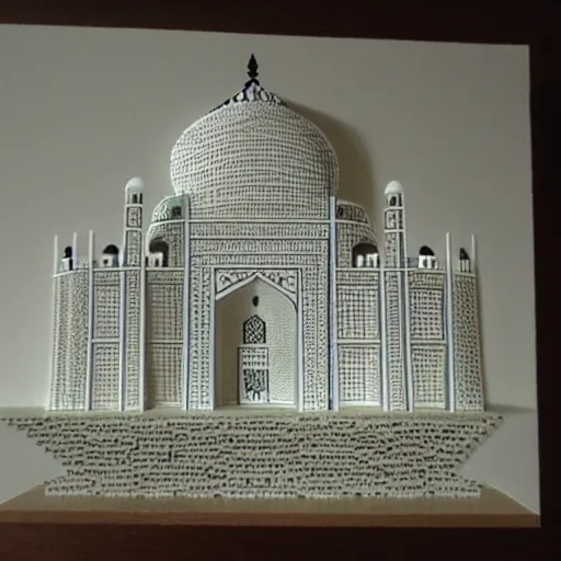 Image similar to the taj mahal made out of cubes