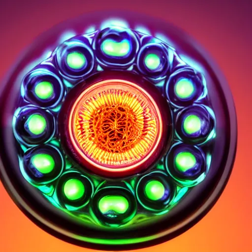 Image similar to photo of a translucent pill with glowing dna helix and shiny gears inside, plate, 50mm, beautiful photo
