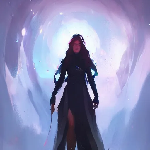 Image similar to space witch, greg rutkowski, concept art, portrait