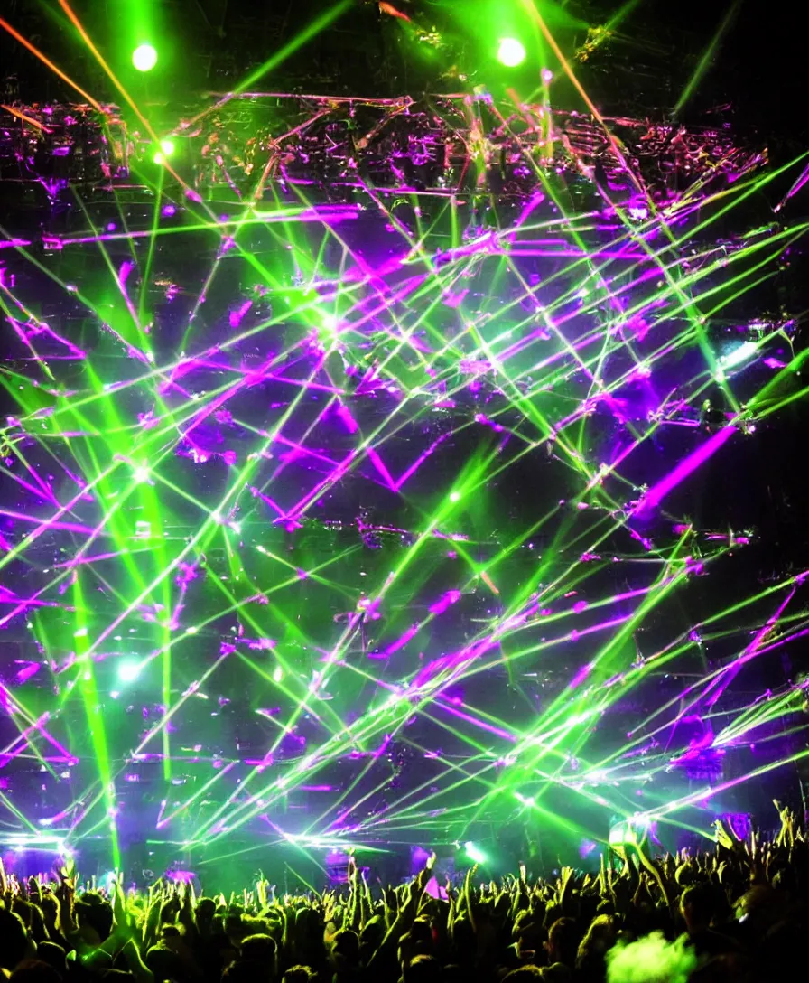 Prompt: concert design rock and roll EDM ultra fans lighting moving lights lasers