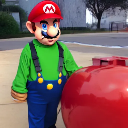 Prompt: mario as a real human person, photograph