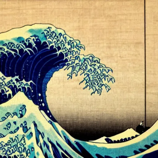 Image similar to famous ukiyo - e art by hokusai, museum piece, beautiful japanese woodblock art