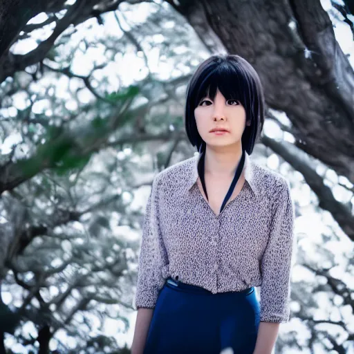 Prompt: tsubasa hanekawa, dlsr 5 5 mm, photography, movie still, portrait shot