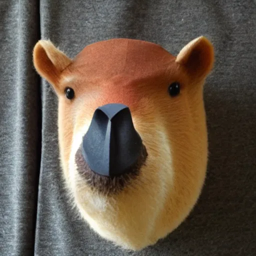 Image similar to capybara head, a man wearing a suit capybara head