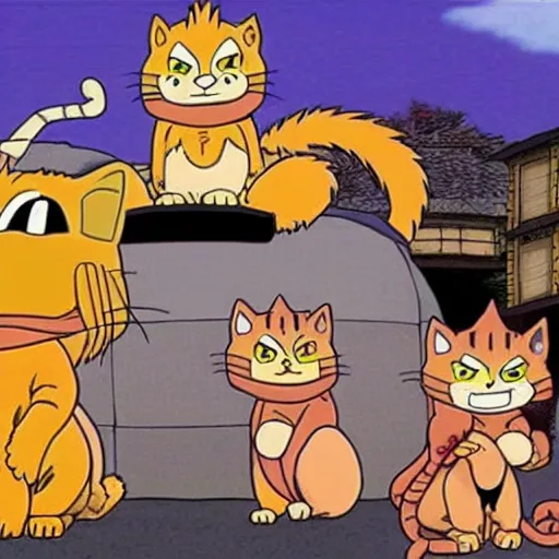 Prompt: garfield the cat in naruto