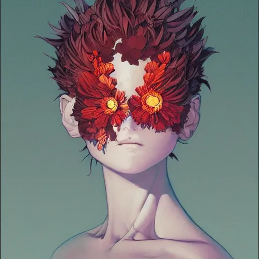 Prompt: prompt : flower character portrait soft light painted by james jean and katsuhiro otomo and erik jones, inspired by akira anime, smooth face feature, intricate oil painting, high detail illustration, sharp high detail, manga and anime 1 9 9 9