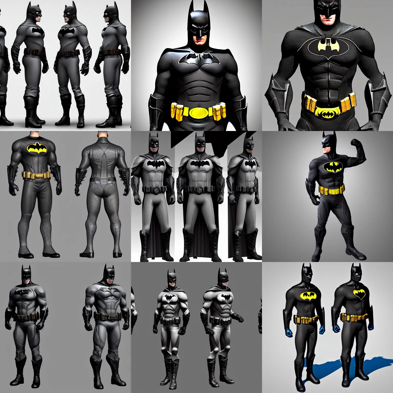 Prompt: batman suit designs, detailed, hard surface model