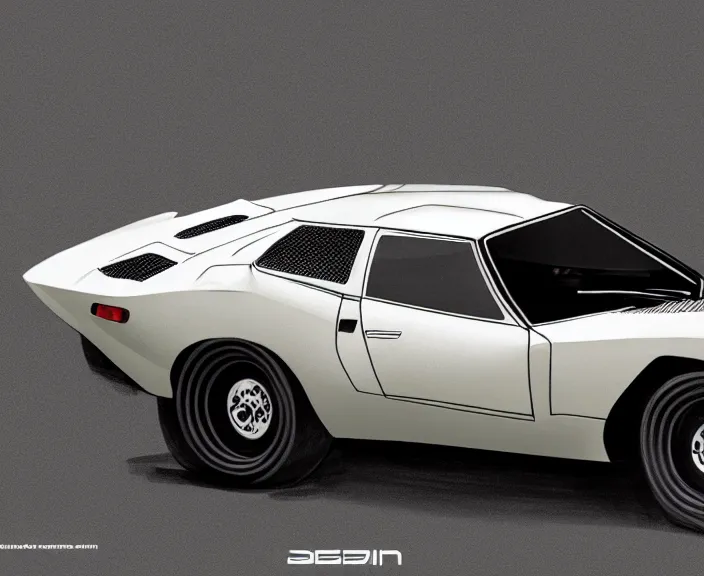 Image similar to a blending, amalgamation and detailed combination of a lamborghini countach, datsun 2 6 0 z and a jaguar e - type, concept art, very round headlights, long front end, 8 k, highly detailed, trending on art station, dramatic lighting