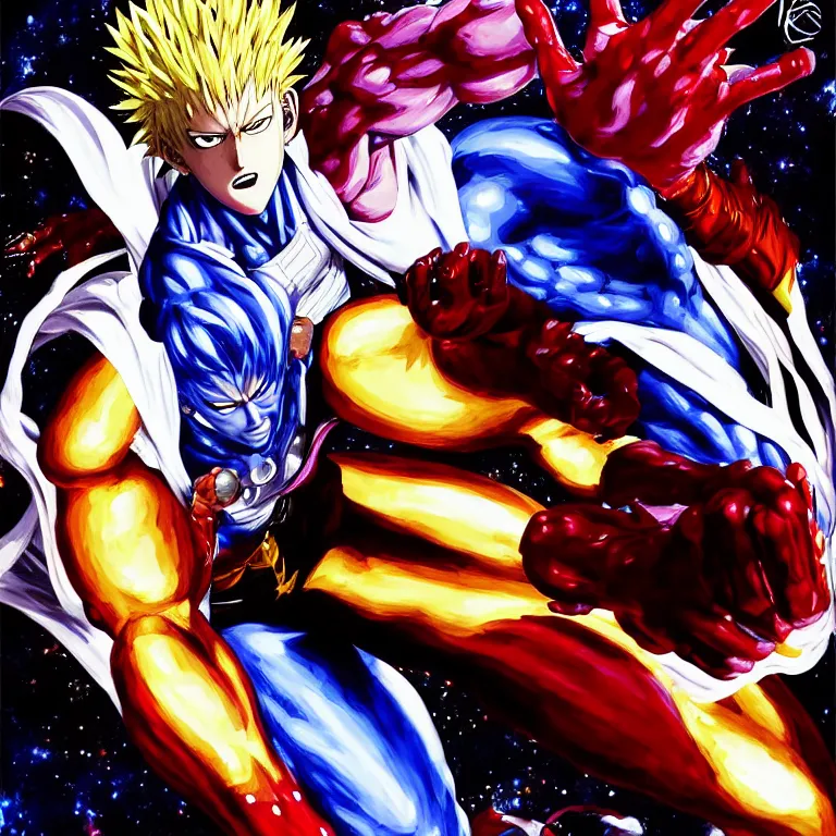 Cosmic garou god form, anime style, masterpiece, detailed, 4k