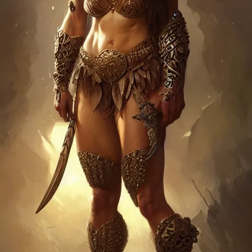 Prompt: fullbody portrait of pelin baynazoğlu, muscular, upper body,big chest, amazon warrior, fantasy, intricate, elegant, highly detailed, digital painting, artstation, concept art, matte, sharp focus, illustration, art by Artgerm and Greg Rutkowski and Alphonse Mucha