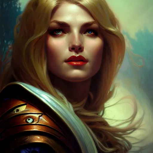 Image similar to head and shoulders Portrait of Sylvanas, dark fantasy, medium shot, intricate, elegant, highly detailed, digital painting, volumetric light, artstation, concept art, smooth, sharp focus, illustration, art by Gil Elvgren and Greg Rutkowski and Alphonse Mucha