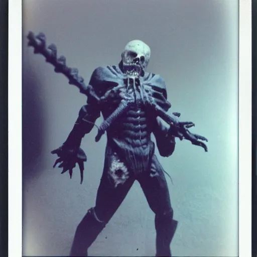 Image similar to polaroid of undead lich face shot by Tarkovsky