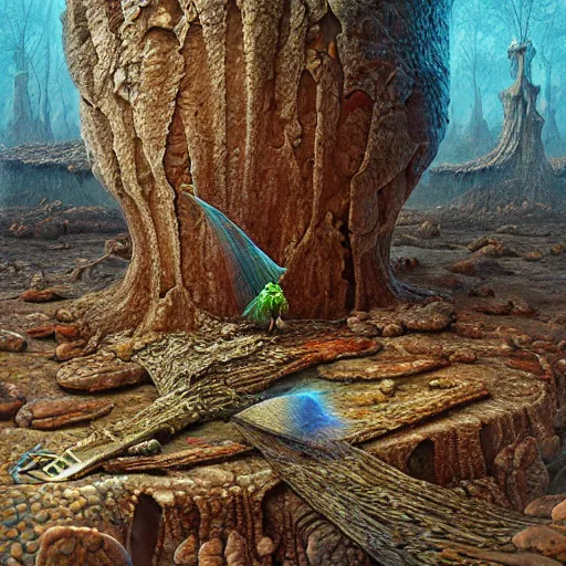 Image similar to deepfried abandoned layerd reef blob parakeet halite twig quartz, by jarosław jasnikowski and peter gric and mike winkelmann, 2 d game art, cluttered, hyperrealism