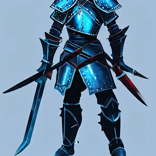 Image similar to videogame painting of an elegant light blue steel - plate armor artstation, rpg, digital art, isometric, dark background, dark souls, the witcher 3, runescape, skyrim, final - fantasy, diablo - 3