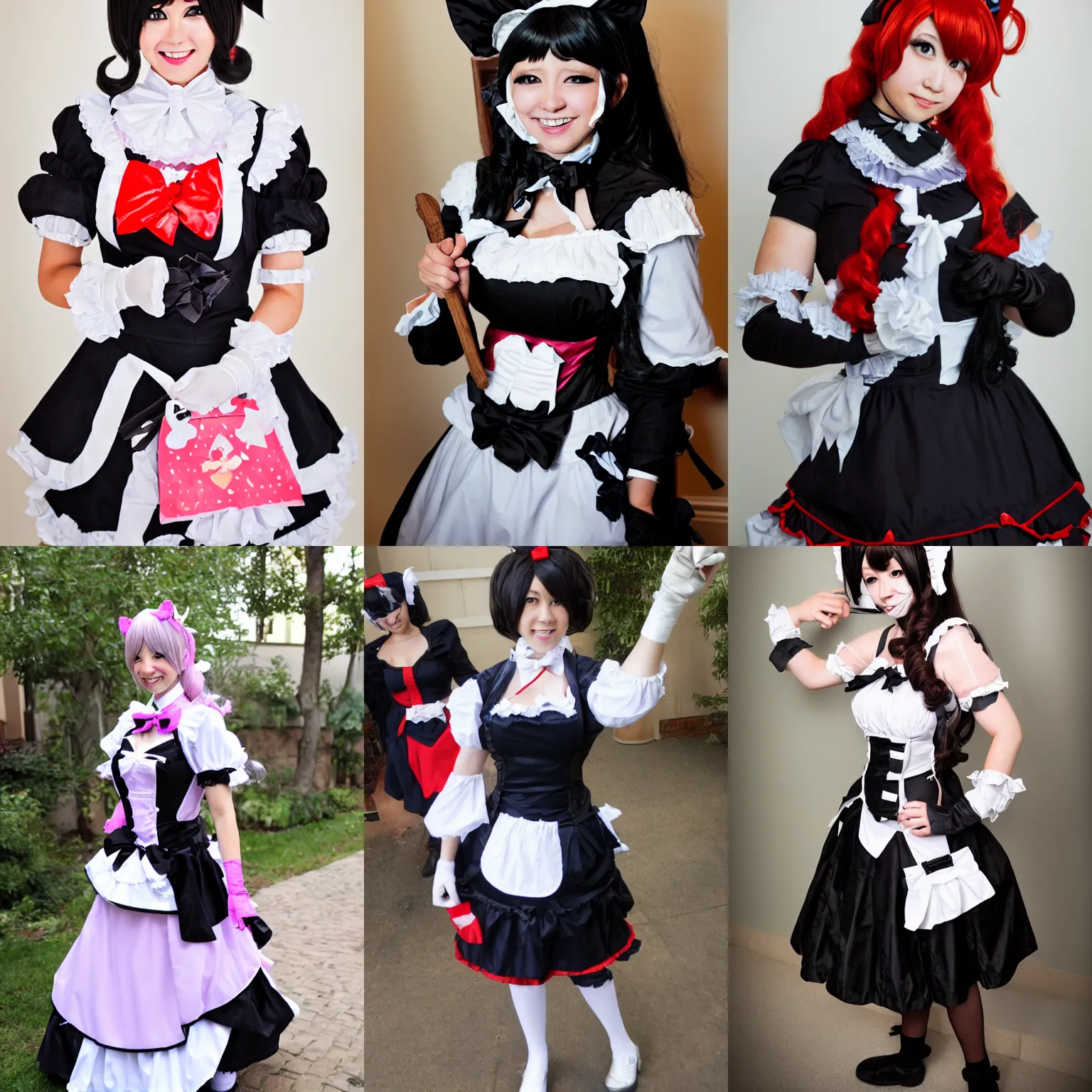 Prompt: photo of maid cosplayer