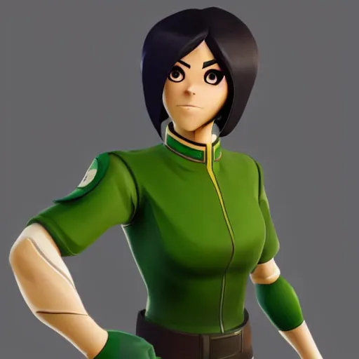 Image similar to toph beifong in fortnite, character render, full body shot, highly detailed, in game render