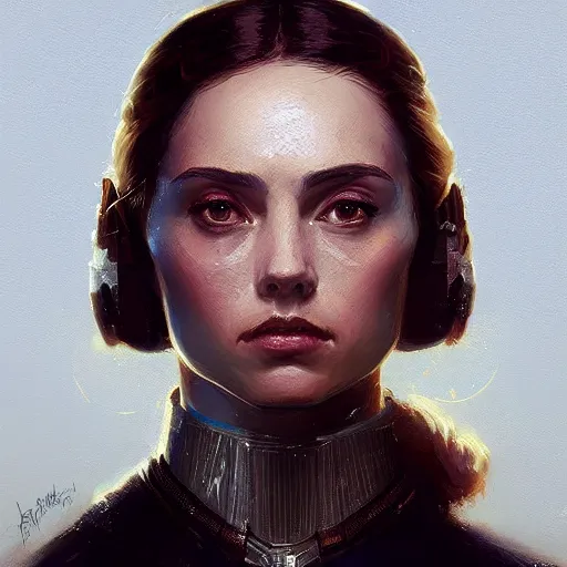 Image similar to portrait of a woman by greg rutkowski, padme amidala, star wars expanded universe, she is about 2 0 years old, highly detailed portrait, digital painting, artstation, concept art, smooth, sharp foccus ilustration, artstation hq