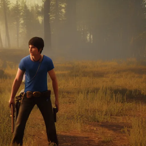 Image similar to Film still of Percy Jackson, from Red Dead Redemption 2 (2018 video game)