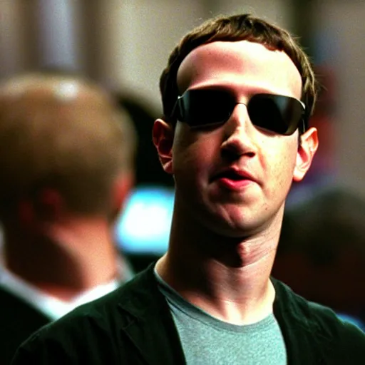 Prompt: mark zuckerberg in the matrix ( 1 9 9 9 )