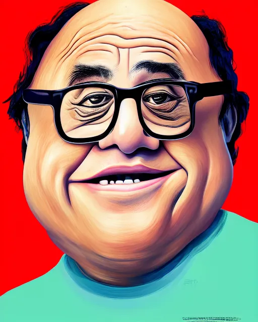 Image similar to painting portrait of danny devito as an egg, cartoon, warm lighting, danny devito has an egg body, movie poster, illustration by bartek fedyczak, erak note, tooth wu, neil richards, kan liu, siwoo kim, jisu choe, trending on art station