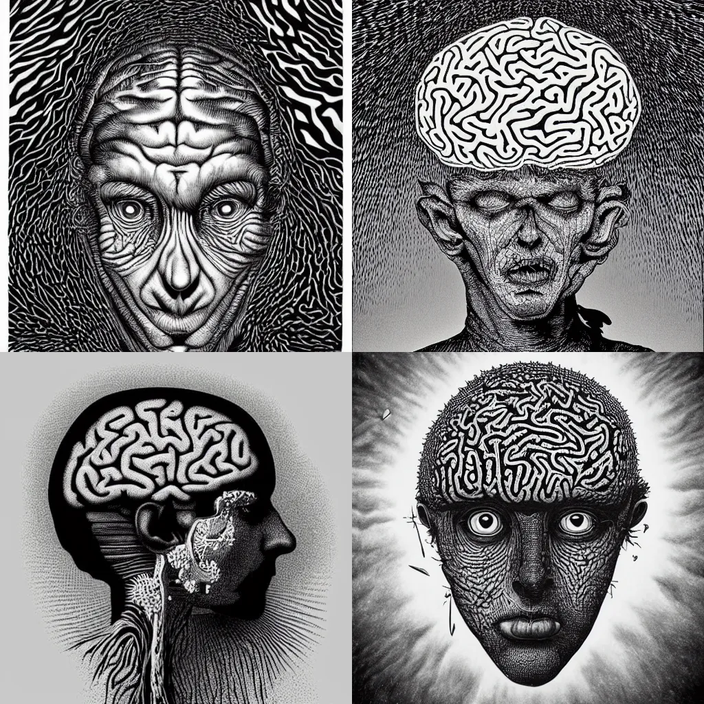 Prompt: a brain, by Dan Hillier