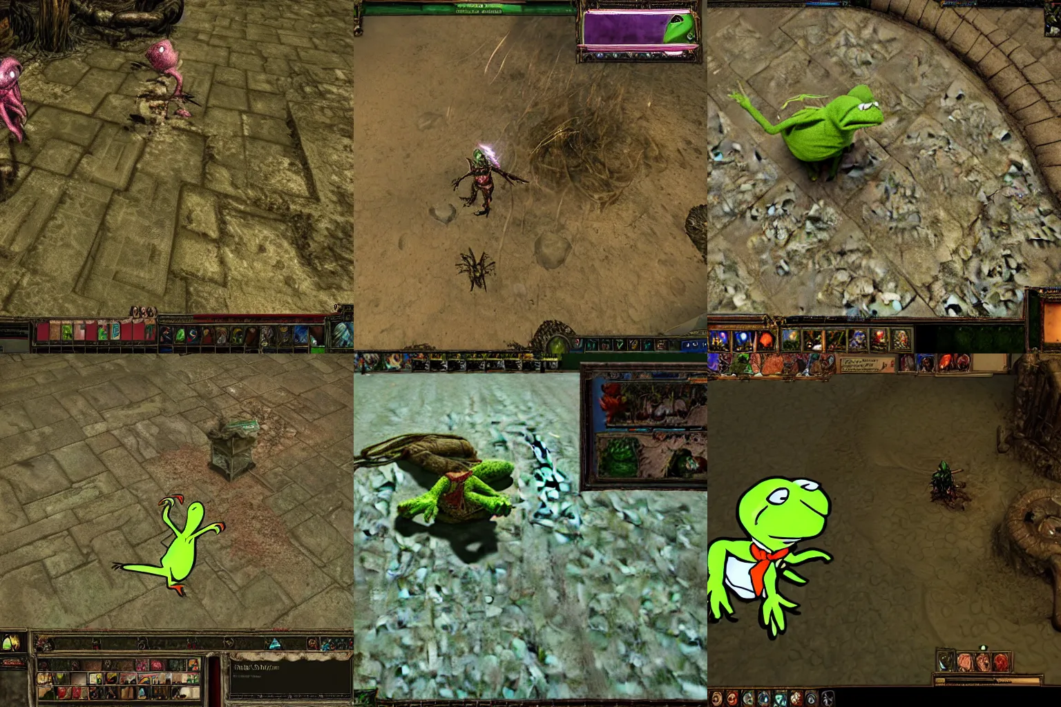 Prompt: Kermit inside Path of exile